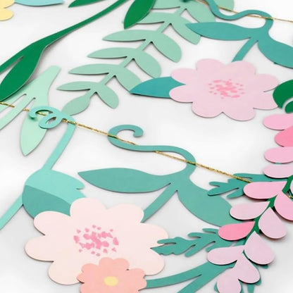 Colorful Wild Flower Garland Floral Banner Garden Party Decorations,Double-Sided Leaf Floral Garland Hanging Flowers for Decoration,Wildflower Party Decorations for Birthday Wedding Baby Shower