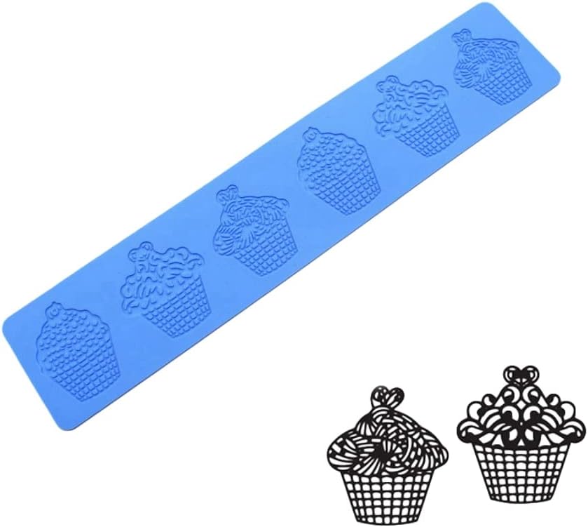 Cupcake Silicone Mold 3D Cupcake Fondant Lace Pad Cake Silicone Mold Cake Fondant Silicone Mold Fondant Clay Mould for Sugarcraft Polymer Clay