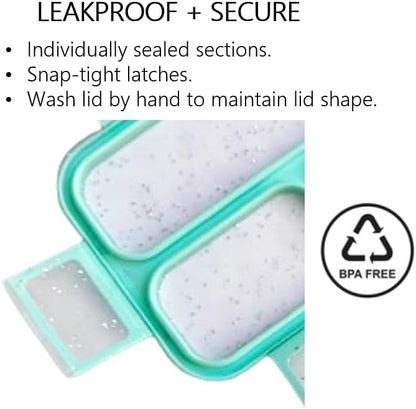 kinsho Glitter Bento Snack Containers with Lids, Mini Bento-box Lunch-Box for Toddler Daycare and Small Kids, Travel Meal Container