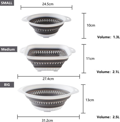 Collapsible Colander and Strainer,Silicone Strainer Colanders & Food Strainers,for Vegetable and Fruit, Kitchen Essentials