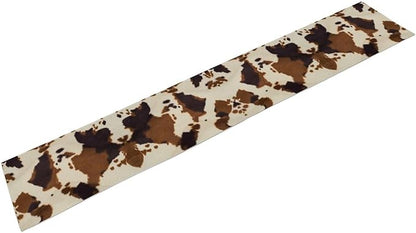 Cowhide Print Table Runner, Western Farm Animal Fur Wildlife Rustic Table Runner for Kitchen Farmhouse Dining Home Banquet Party 13x90in