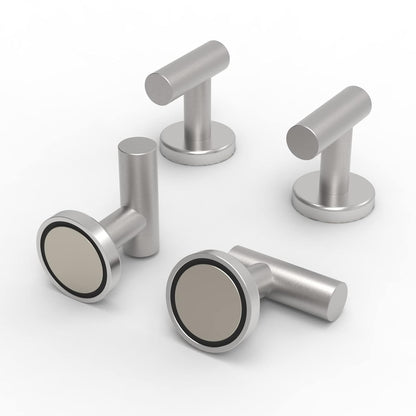Magnetic Hooks Coat Magnet Hooks for Hanging,Magnetic Hooks Heavy Duty with Rare Earth Neodymium for Pot Holder,Grill,Refrigerator,Home,Kitchen,Workplace or Office.Pack of 4,Silver