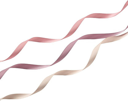 QIANF Dusty Rose Double Face Satin Ribbon 3/8 Inch x 45 Yards Champagne Pink/Rose Gold/Mauve Fabric Ribbon for Gift Wrapping, Flower Bouquets, Bows Making, Wedding Decor (3 Rolls *15Yd)