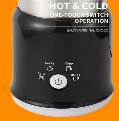 Electric Milk Frother Has Hot and Cold Functions 700-ml Split Stainless Steel Automatic Milk Frother and Steamer with Transparent Lid, Anti-Dry