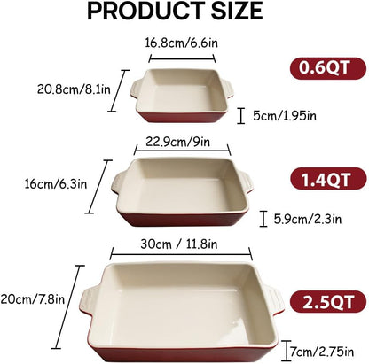 Sweejar Ceramic Bakeware Set, Rectangular Baking Dish for Oven Lasagna Pans for Cooking, Kitchen, Cake Dinner, Banquet and Daily Use, 11.8 x 7.8 x 2.76 Inches of Casserole Dishes (Turquoise)