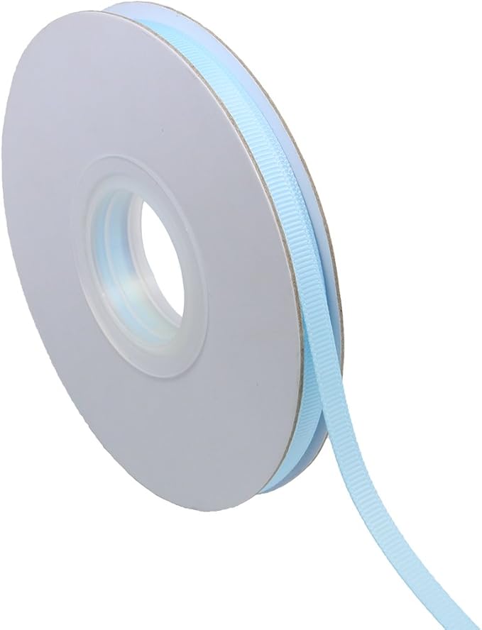Ribbonitlux 1/4" Wide Solid Grosgrain Ribbon 25 Yards (305-Light Blue）, Set for Gift Wrapping, Party Decor, Sewing Applications, Wedding and Craft