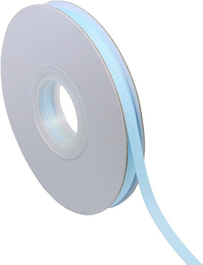 Ribbonitlux 1/4" Wide Solid Grosgrain Ribbon 25 Yards (305-Light Blue）, Set for Gift Wrapping, Party Decor, Sewing Applications, Wedding and Craft