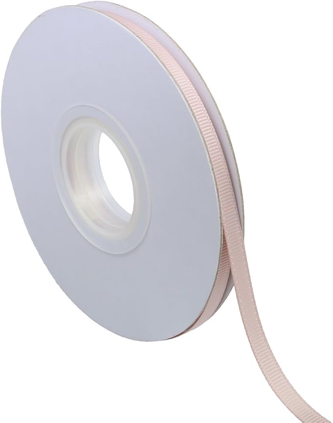 Ribbonitlux 1/4" Wide Solid Grosgrain Ribbon 25 Yards (813-Vanilla）, Set for Gift Wrapping, Party Decor, Sewing Applications, Wedding and Craft