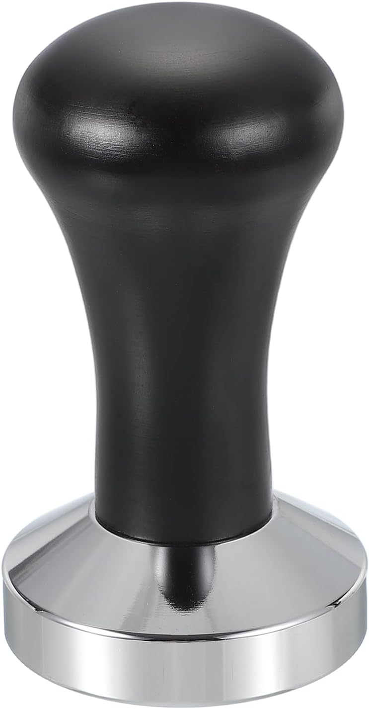 uxcell 58mm Coffee Tamper, Stainless Steel Espresso Press Tamper, Espresso Tamper with Wooden Handle Suitable for Coffee Shop, Restaurant Bar
