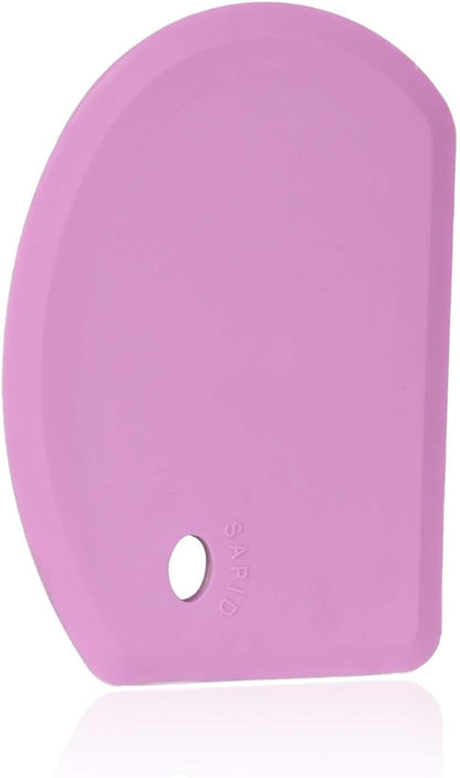 Sapid Silicone Bowl Scraper Flexible Curved Edge (5.98"×4.3"), Food Grade Bench Dough Scraper for Baking Sourdough Bread, Cake, Fondant Icing