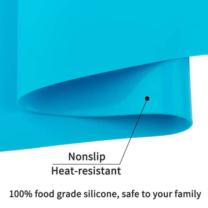 Extra Large Silicone Craft Mat for Kids, Large Silicone Sheet for Crafts, Kitchen Non-Stick Baking Mat, Heat Resistant Countertop Mat, Waterproof Placemat, Multipurpose Mat, Blue (23.62x15.75 inches)