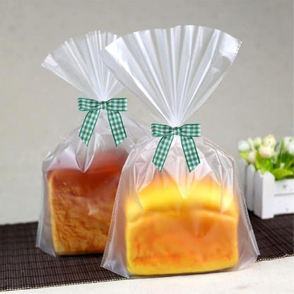 Meseey 100 Pcs 1.5 Inches Premade Gingham Craft Bows Self Adhesive Green and White Plaid Satin Ribbon Bows for Treat Bags Gift Wrapping Basket Wedding Baby Shower Brithday Party(Green and White Plaid)