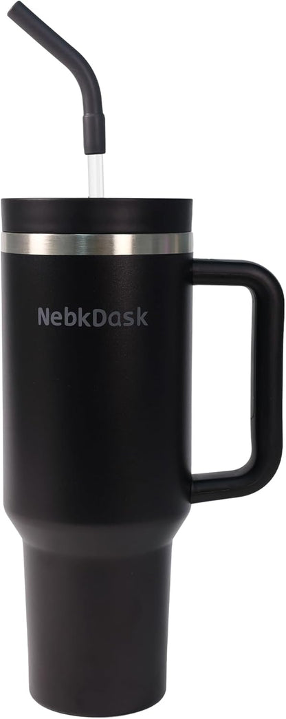40 oz Water Bottle with Handle & Straw – Insulated Stainless Steel Bottle, Leakproof, Fits in Cup Holder