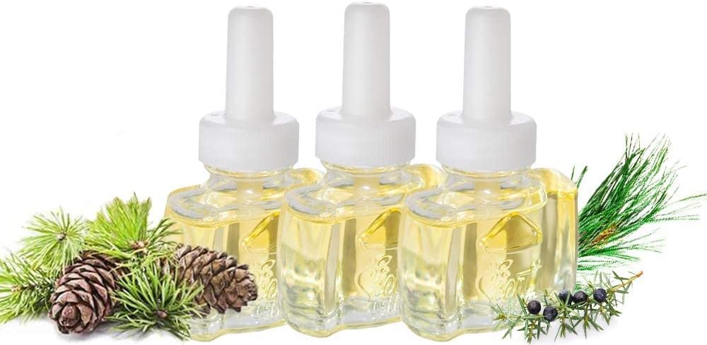 Scent Fill 100% Natural Juniper Woods Plug in Air Freshener, Scented Oil Refills, 3 Refills