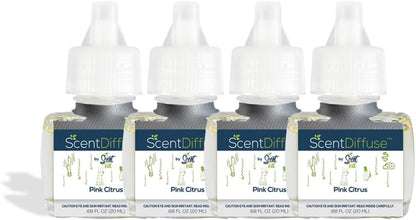 Scent Fill Pink Citrus Plug in Air Freshener, 4 Scented Oil Refills