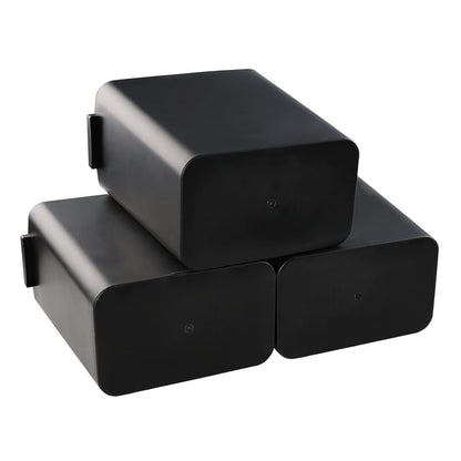 3-Pack Black 4.5 Gallon Plastic Trash Can Wastebasket, Garbage Container Bin