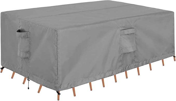 OutdoorLines Outdoor Waterproof Patio Table Furniture Set Covers - Square Couch Sectional Cover Outside Weatherproof Patio Furniture Covering for Deck, Lawn and Backyard 84" L x 84" W x 28" H, Grey