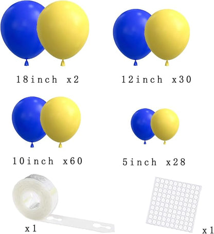 Blue Yellow Balloon Arch Garland Kit - Royal Blue Yellow Balloons Yellow Blue Balloons Balloons for Wedding Graduation Anniversary Bridal Shower Birthday Party Decorations