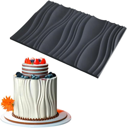 mostsom Silicone Fondant Mold Wave Pattern Embossing Mat for Cake Decorating DIY Clay, Jewelry, Pastry, Candy Making