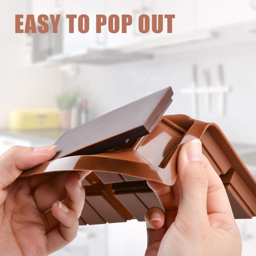4-PACK Chocolate Bar Molds - Silicone Break Apart Protein and Engery Bar Candy Chocolate Molds