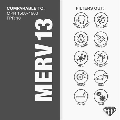 18x18x1 AC and Furnace Air Filter by Aerostar - MERV 13, Box of 12