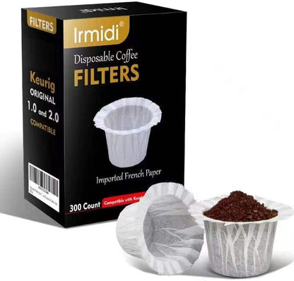 Disposable Paper Coffee Filters 200 Count, Compatible with Brewers Single Serve 1.0 and 2.0 Fits All Reusable K Cup