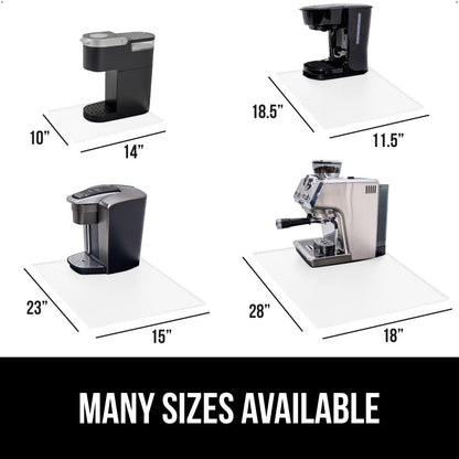GORILLA GRIP Silicone Coffee Mat, Espresso Drink Bar Station Accessories, Waterproof Heat-Resistant Dish Drying Mats, Stay in Place on Kitchen Counter, Home Kitchen Decor Essentials, 10x14, White
