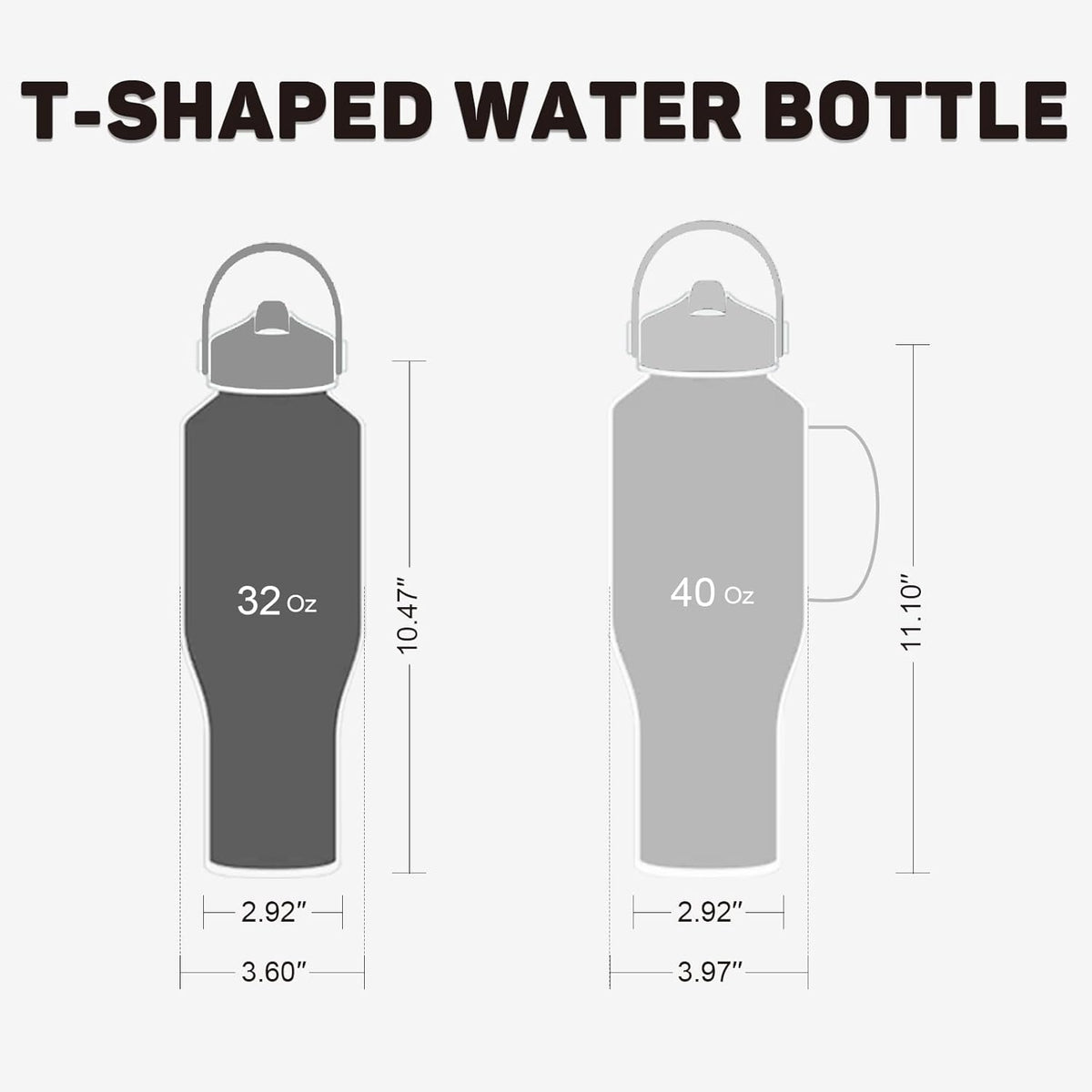 32oz Insulated Water Bottle Keep Cold 24h&Hot 12h, Double Wall Vacuum Insulated Water Bottles with Straw/Spout Lid