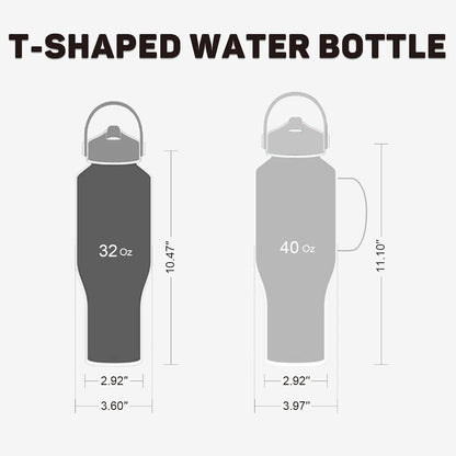 32oz Insulated Water Bottle Keep Cold 24h&Hot 12h, Double Wall Vacuum Insulated Water Bottles with Straw/Spout Lid