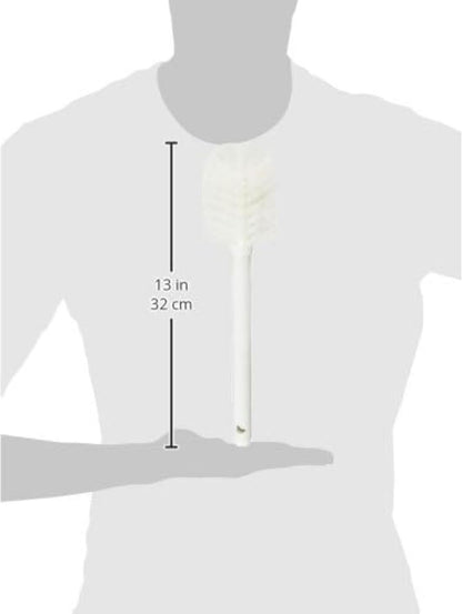 SPARTA Large Water Bottle Brush Ideal for Wide-Mouth Jars, Bottles and Tumblers, Dishwashing Tool with Handle for Home and Commercial Kitchens, Plastic, 12 Inches, White