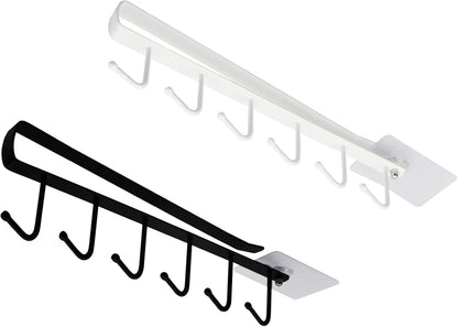 eywlwaar Mug Cups Cabinet Mug Hooks Kitchen Storage Hanging Hooks (Black+White)