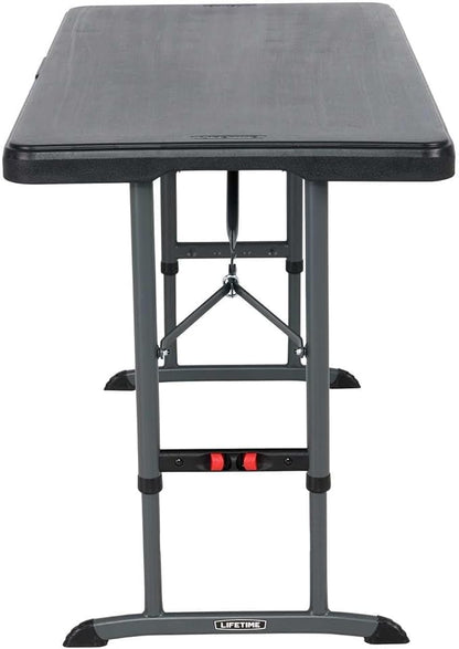 LIFETIME 4-Foot Commercial Adjustable Folding Table, Black