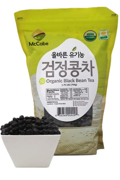 McCabe Organic Black Bean Tea - Roasted Black Beans Tea | USDA and CCOF Certified | Roasted and Packed in USA | 1.75 lbs (28 Oz) Pack of 2