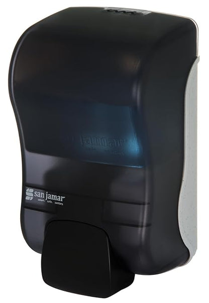 San Jamar Rely Manual Soap Dispenser, Hand Sanitizer Dispenser with Universal Compatibility for Home, Bathroom, Kitchen, Restrooms, Restaurants, Plastic, 900 Ml, Black Pearl