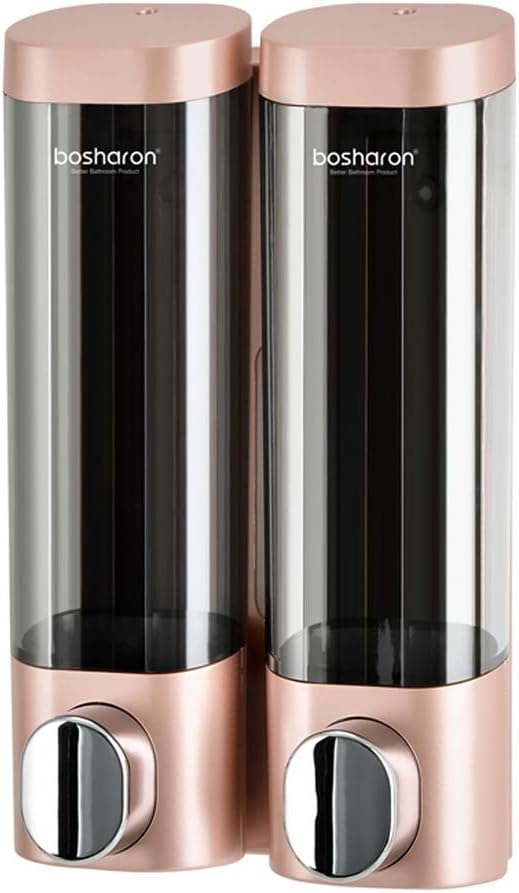 Soap Dispenser Shampoo Shower Dispenser Wall Mount 300mlx2 for Bathroom Hotel (Rose Gold)