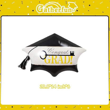 6pcs Graduation Cap Decorations Set, Congrats Grad Balloons, Graduation Cap, Hat Balloon, Grad Foil Balloons For College High School Party Decorations 2026