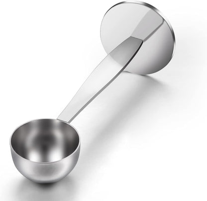 Two-in-One Stainless Steel Coffee Scoop Tamping Dual-Purpose Coffee Spoon Powder Hammer Tamper Multi Function Spoon Holder Coffee Tools for Measuring