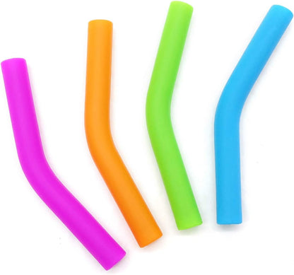 GFDesign Food Grade Silicone Straw Elbows Tips Soft Reusable Metal Stainless Steel Straw Nozzles Only Fit for 5/16" Wide (8mm Outer Diameter)