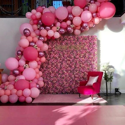 Pink Balloons Garland Arch Kit - 161Pcs Different Size Hot Pink Metallic Pink Shades of Pink and Pink Heart Balloons for Girl Birthday Baby Shower Princess Valentine's Day Party Decorations
