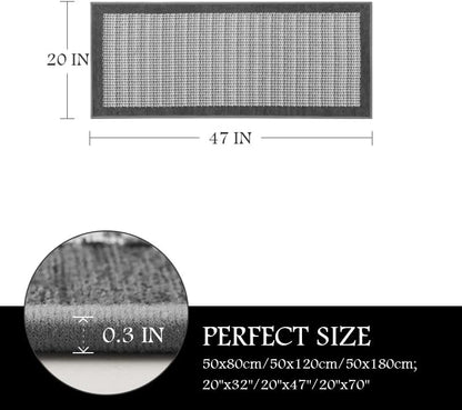 PADOOR Kitchen Mats for Floor, Kitchen Rugs Non Slip Washable, Rubber Backed Kitchen Runner Super Absorbent Kitchen Floor Mat Sink Rug, 20”x47” Grey