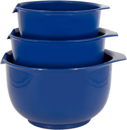 Glad Mixing Bowls with Pour Spout, Set of 3 Nesting Design Saves Space Non-Slip, BPA Free