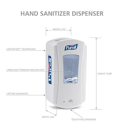 PURELL LTX-12 Touch-Free Hand Sanitizer Dispenser, White, for PURELL LTX-12 1200 mL Hand Sanitizer Refills (Pack of 1) - 1920-01