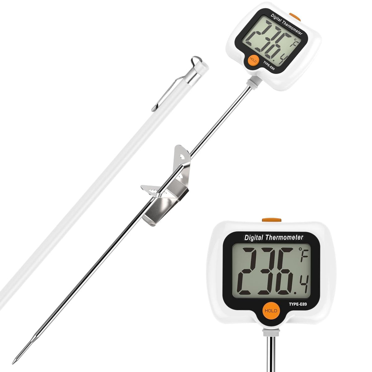 Candy Thermometer for Candy Making with Pot Clip,Best Instant Read Thermometer Digital for Cooking, Baking, Candy and Cheese Making – 10 Inch Probe