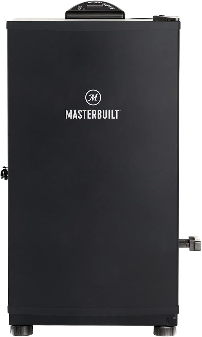 Masterbuilt® 40-inch Digital Electric Vertical BBQ Smoker with Side Wood Chip Loader, Chrome Smoking Racks and 970 Cooking Square Inches in Black, Model MB20072918