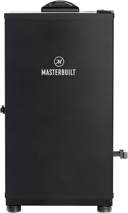 Masterbuilt® 40-inch Digital Electric Vertical BBQ Smoker with Side Wood Chip Loader, Chrome Smoking Racks and 970 Cooking Square Inches in Black, Model MB20072918