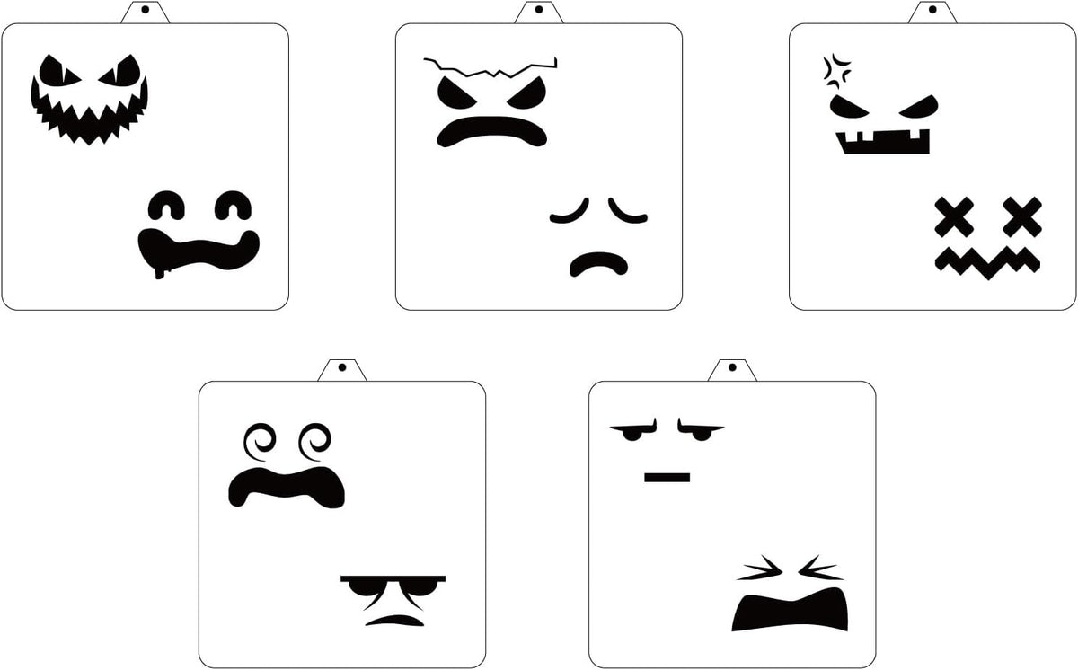 Halloween Ghost Faces Cookie Cutter and Stencil Set Bundle Kit PYO Cookies Paint Your Own Diy Bakery Fondant Sugar Happy Birthday Wedding Baby Candle