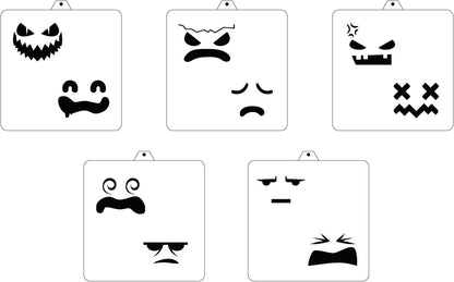 Halloween Ghost Faces Cookie Cutter and Stencil Set Bundle Kit PYO Cookies Paint Your Own Diy Bakery Fondant Sugar Happy Birthday Wedding Baby Candle