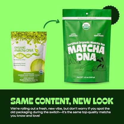 Matcha DNA Certified Organic Matcha Green Tea Powder (12 oz BAG)