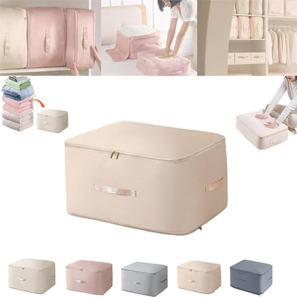 Ultra Space Saving Self Compression Organizer,2024 NEW Heavy Duty Moving Bags,Storage Tote for Space Saving, Self Compression Moving Organizer Bags for Comforters,Clothes,Blankets(Apricot,XL)