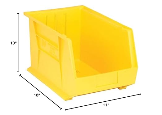 Quantum Storage Systems QUS260YL Ultra Stack & Hang BIN, Yellow, 18" x 11" x 10"